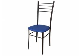 Стул Лайт ДХ-5 на коричневом каркасе обивка синий