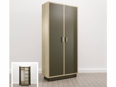 Шкаф комбинированный закрытый (Е-12) Eclectic eco Дуб рокпайл-Скала