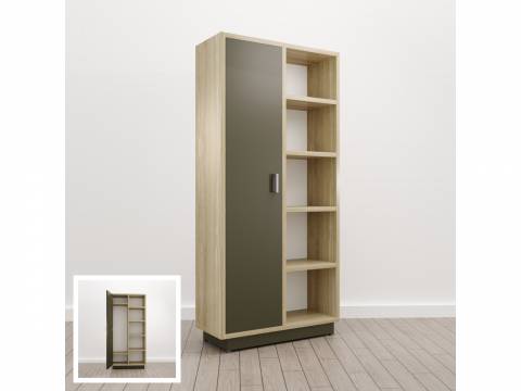 Шкаф комбинированный Левый (Е-13) Eclectic eco Дуб рокпайл-Скала