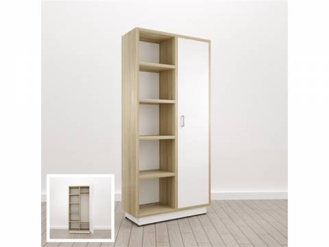 Шкаф комбинированный Правый (Е-14) Eclectic eco Дуб рокпайл-белый