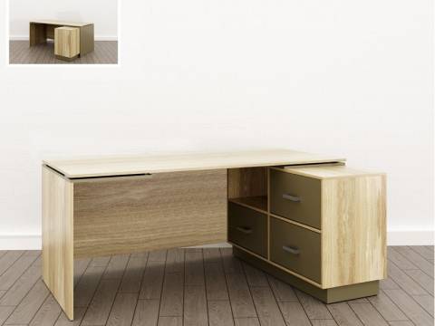 Стол дизайн Правый (О-5) Eclectic lite Дуб рокпайл-Мокко