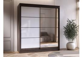 Шкаф-купе Гранд-1 2000 Дуб Венге-двери Зеркало-Лакобель белый