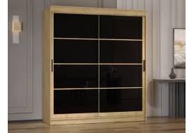 Шкаф-купе Гранд-1 2000 Дуб Вотан-двери Лакобель черный