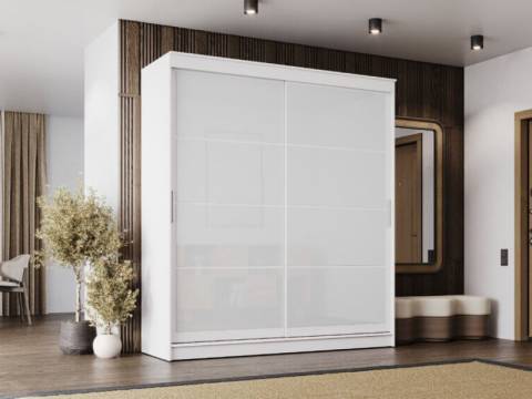 Шкаф-купе Гранд-1 2000 Белый гладкий-двери Лакобель белый