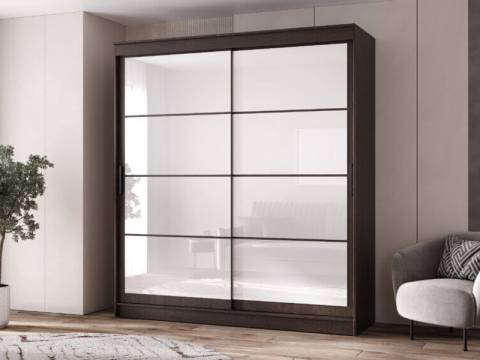 Шкаф-купе Гранд-1 2000 Дуб Венге-двери Лакобель белый