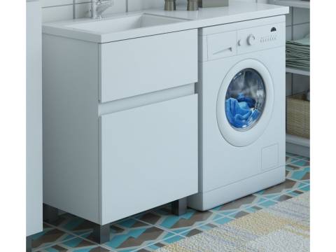 Тумба с раковиной Dallas Luxe 1300 напольная 2 ящика левая