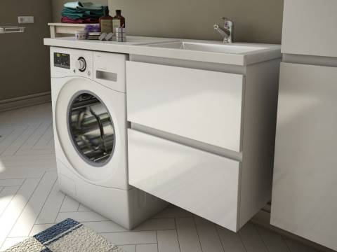 Тумба с раковиной Dallas Luxe 1500 навесная 2 ящика правая