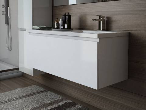 Тумба с раковиной справа Dallas Luxe 1200 навесная 1 длинный ящик