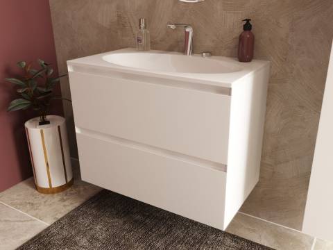 Тумба с раковиной Malta 1000 навесная 2 ящика