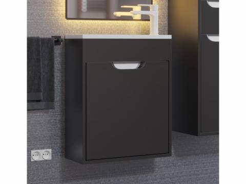 Тумба с раковиной Uperwood Modul матовая черная 50 см