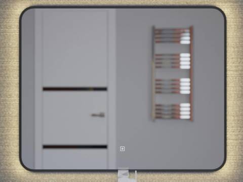 Зеркало Uperwood Modul черное теплая подсветка 80х80 см