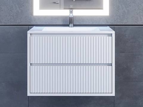 Тумба с раковиной Uperwood Next Premium белая 2 ящика 70 см