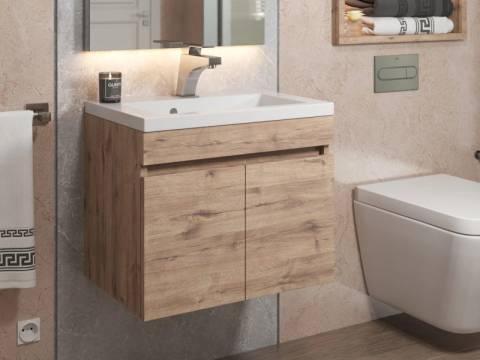 Тумба с раковиной Uperwood Eva Крафт Табачный 50 см