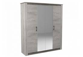 Шкаф 4-х дверный 2300 Денвер Риббек серый