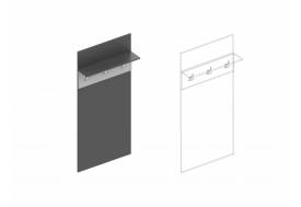 Панель Вита под вешалки 800 тёмно серый лофт