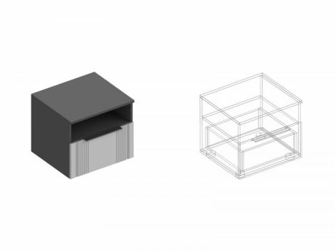 Тумба Вита прикроватная тёмно серый лофт