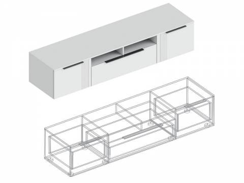 Тумба ТВ 2000 Вита белый лофт