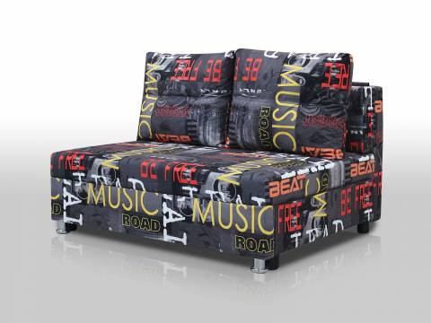 Диван Реал 120 без подлокотников мюзик графит