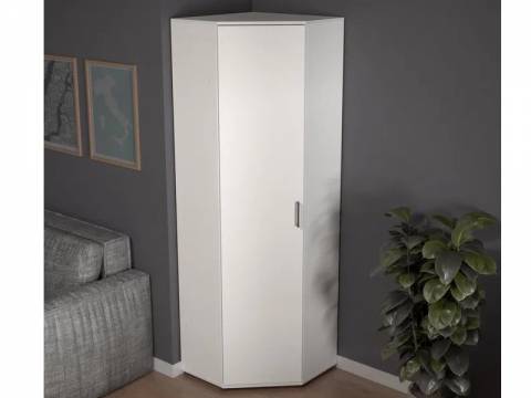 Шкаф угловой со штангой и полками арт. 522 белый