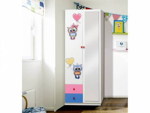 Шкаф двухдверный комбинированный с зеркалом Совята 2.2