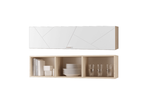 Шкаф настенный Скайлайн 1200 с дверкой белый шагрень