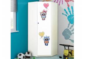 Шкаф угловой с фотопечатью Совята 2.2