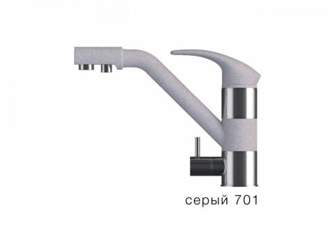 Смеситель для кухни Дуо Tolero Серый 701