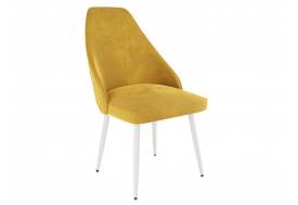 Стул Милан велюр желтый ножки белые