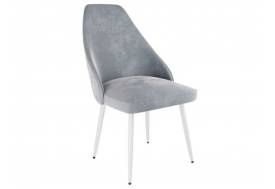 Стул Милан велюр серый ножки белые